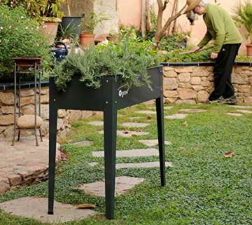 Herstera Garden Hochbeet, Gartenbeet & Minibeet Anthrazit // 95x35x80 cm (BxTxH) // Balkonhochbeet und Anzuchtbeet - 