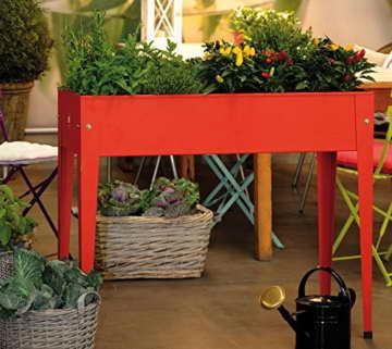 Herstera Garden Hochbeet, Gartenbeet & Minibeet Rot // 95x35x80 cm (BxTxH) // Balkonhochbeet und Gemüsebeet - 