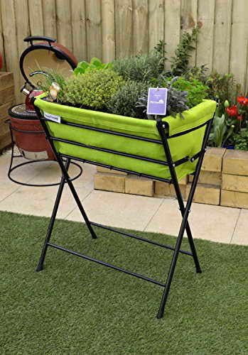 VegTrug Poppy Hochbeet, Pflanztasche aus Filz, Limettengrün / Schwarz, POPKT009LG - 