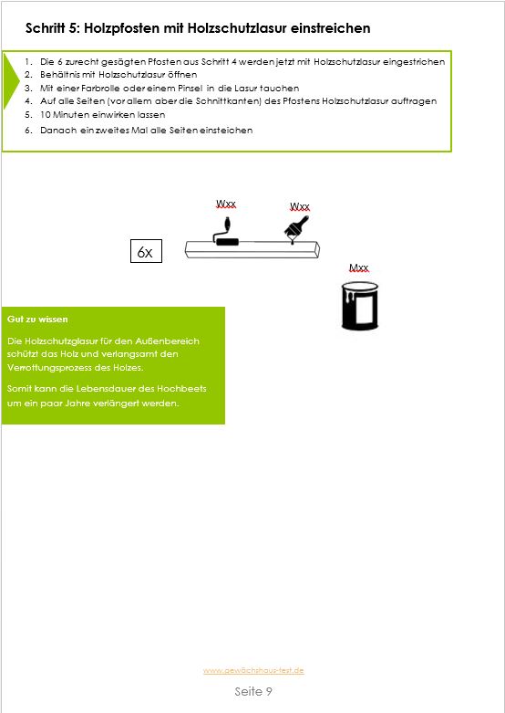 Schritt 5: Pfosten mit Holzschutzlasur einstreichen